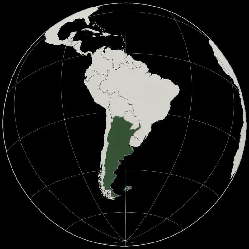 Globe with Argentina highlighted